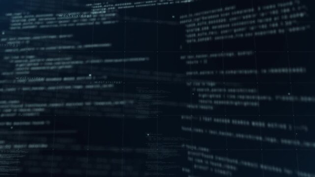 Futuristic Digital Screen Intense Programming Code Data Stream