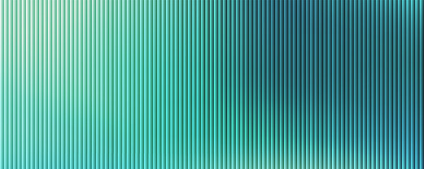 Obraz premium Abstract Panoramic Background with Teal and Emerald Green Vertical Stripes and Soft Light Gradient. Vector Illustration