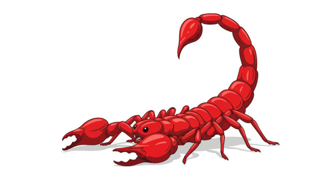 Red scorpion insect side view.
