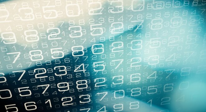 Big data digital numbers abstract background technology data flow concept