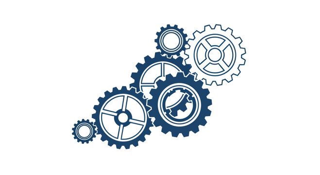 Interlocking Blue Gears Mechanism