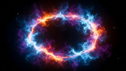 Fototapeta premium Vibrant colorful ring of light energy.