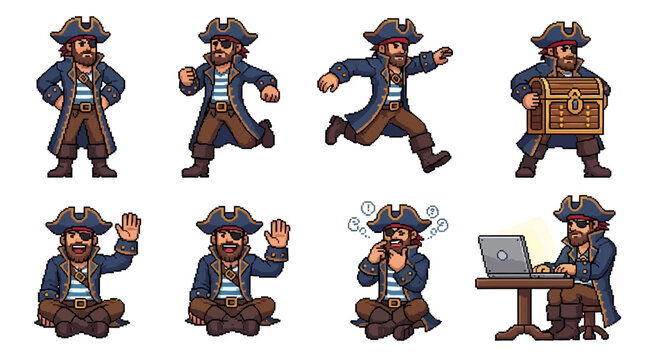 Cartoon character in various poses.
