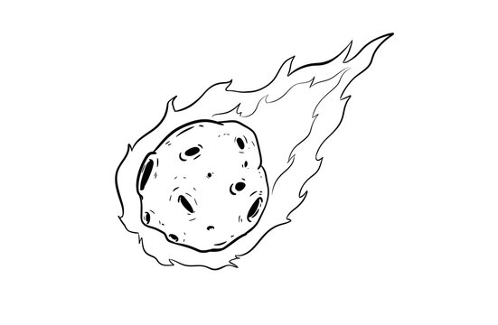 meteor digital drawing illustration isolated