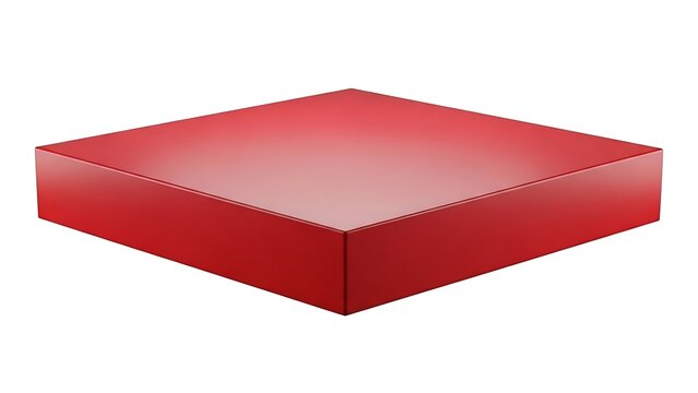 Red square box on white background.