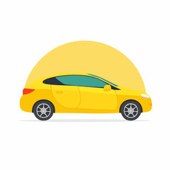 Obraz premium Yellow Car Illustration