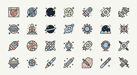 Cosmic illustrations space objects collection © Jacob