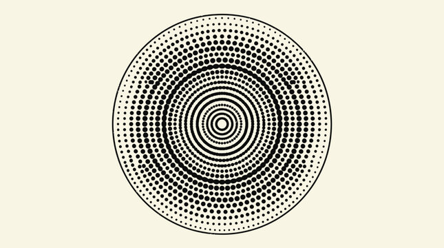 Black and white circular dot pattern.