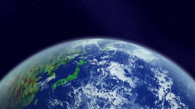 Rotating planet Earth from space. Seamless loop animation 3d illustration exploration tech concept