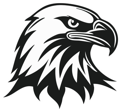 Eagle Head Silhouette, Vector Illustration, Graphic Design Element