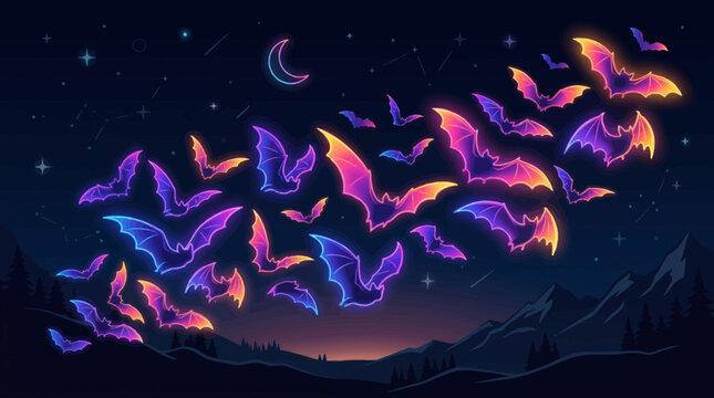Colorful Butterflies Flying in Formation.