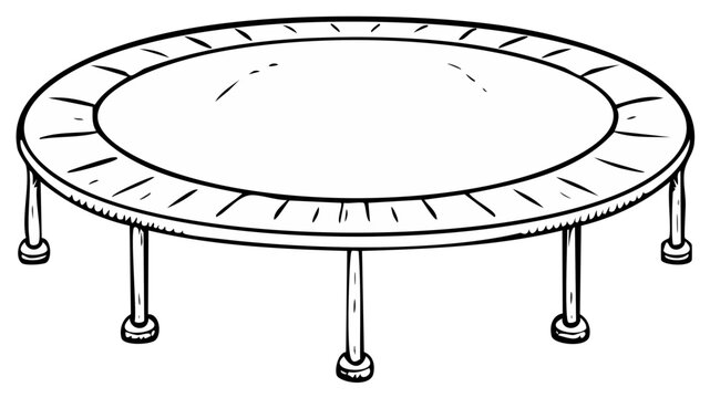 Outdoor recreational trampoline with sturdy legs and spring system ready for bouncing fun