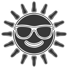 Fototapeta premium Cartoon sun wearing sunglasses vector illustration