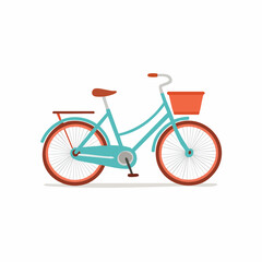 Fototapeta premium Retro bicycle with basket and rear rack, a classic ride for stylish transportation