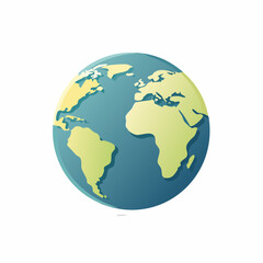 Obraz premium Stylized Globe Illustrating Continents South America and Africa with Oceans