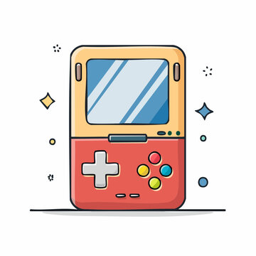 Retro Handheld Video Game Console Illustration