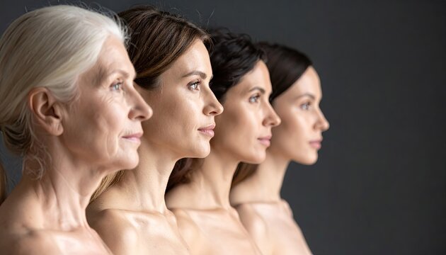 Diverse women in profile portraits representing different ages and generations