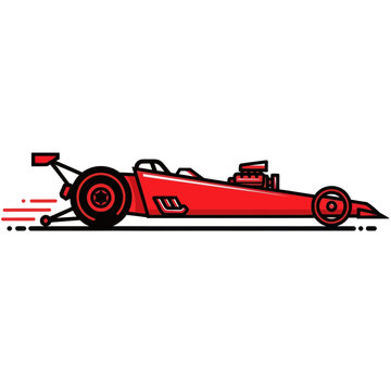 Red Drag Racing Car Illustration