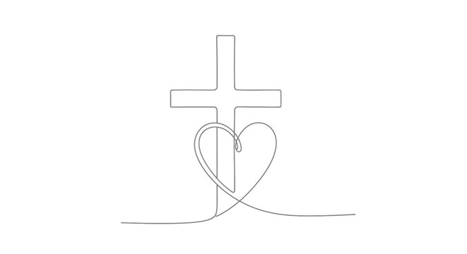 Cross and heart symbol combined.
