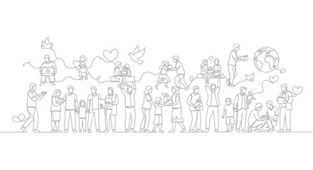 Diverse group of people standing together. © Ellaut