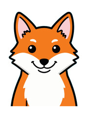 Fototapeta premium Cute Cartoon Fox Face Icon Vector Illustration