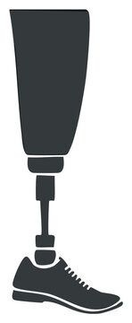 Prosthetic Leg with Athletic Shoe Icon Silhouette