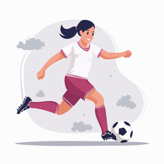 Obraz premium Young Woman Playing Soccer
