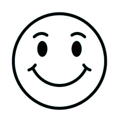 Fototapeta premium Happy Smiling Face Line Icon Simple Vector Illustration