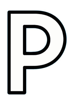 Letter P Design Simple Minimal Line Icon Symbol