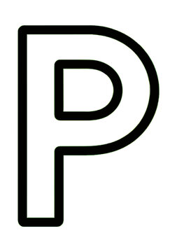 Letter P Outline Icon Minimalist Glyph Design