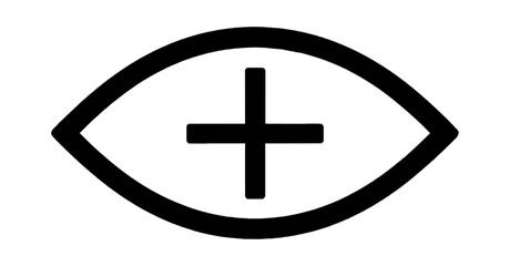 Fototapeta premium Medical Cross Inside Circle Line Icon Symbol