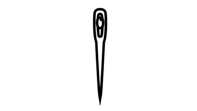 Black office binder clip standing upright on a clean surface Vector