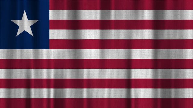 Liberia Flag Animation With Fabric Texture