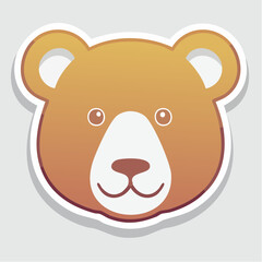 Obraz premium Cute cartoon bear face illustration