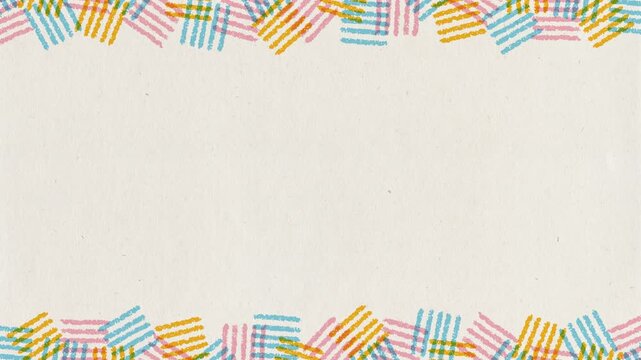 Hand drawn colorful crosshatch border loop; pastel color