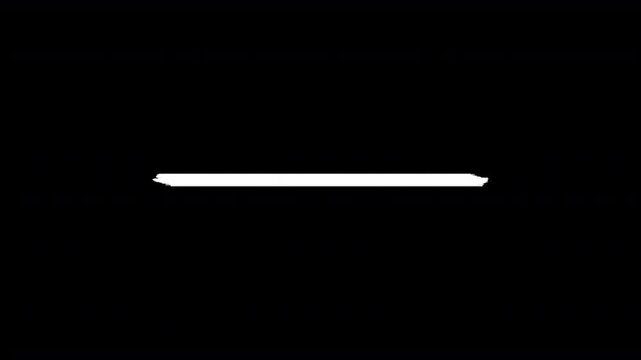 White Brush Stroke Horizontal Line Drawing on Transparent Background, Looping Animation
