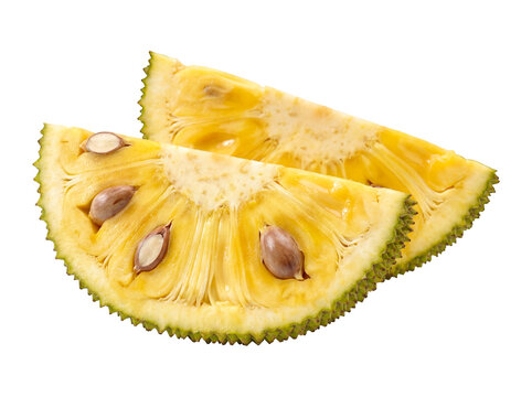 Fresh Ripe Jackfruit Slices Isolated on Transparent Background