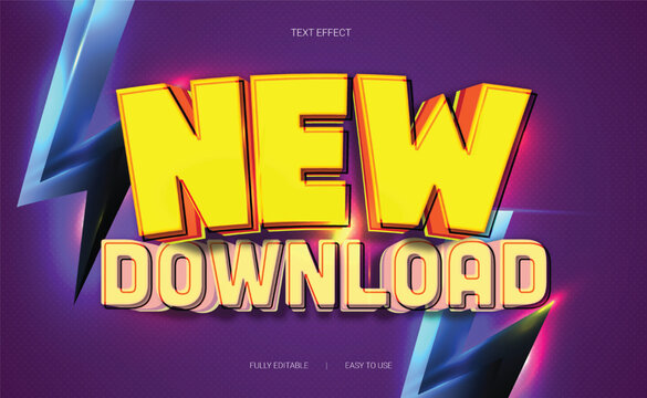 Colorful 3D Game Text Effect Bundle with Download Now and New Game Typography