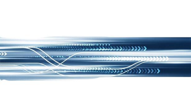 Abstract technological background with blue and white light streaks