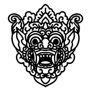 barong illustration vector bali mask creature traditional artwork art
