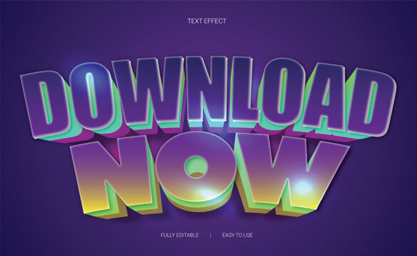 Colorful 3D Game Text Effect Bundle with Download Now and New Game Typography