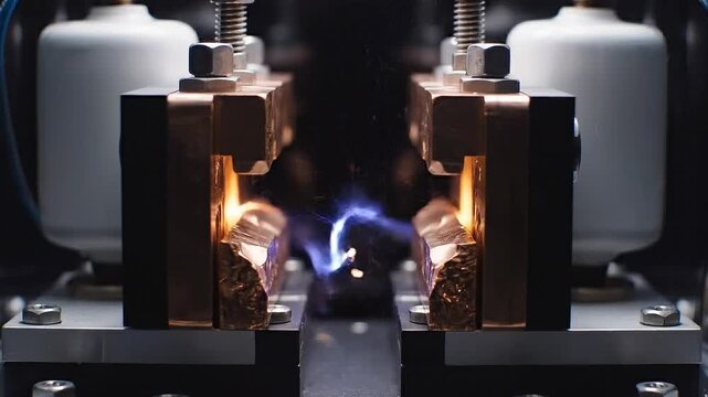 High Voltage Electric Arc and Sparks in Professional Laboratory Equipment.