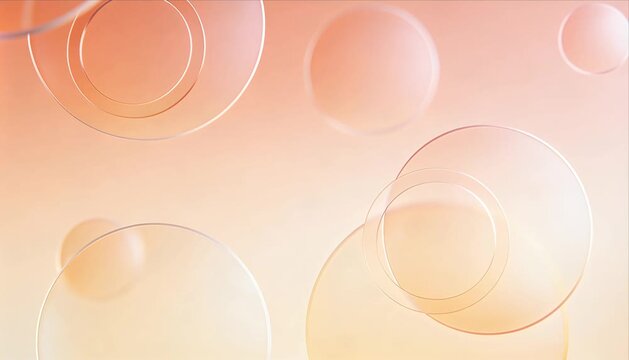 Minimal abstract bubble background pastel soft circle pattern floating sphere design dreamy light airy gradient modern aesthetic calm peach orange pink transparent shape smooth texture gentle blur