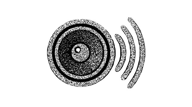 Speaker icon with sound waves representing audio and music perfect for digital media and technology concept isolated on white background.