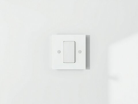 Minimalist light switch on white wall