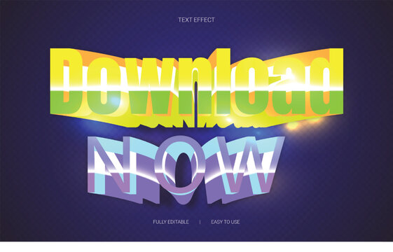 Colorful 3D Game Text Effect Bundle with Download Now and New Game Typography