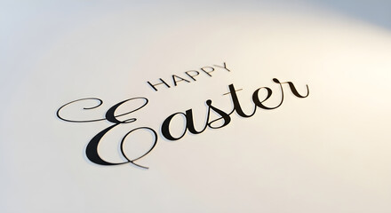 Fototapeta premium Happy Easter text on white background