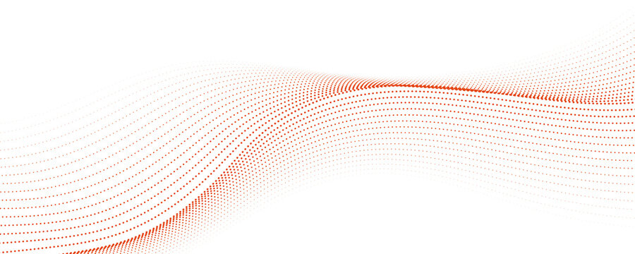 Abstract Background with Orange Particle Waveform