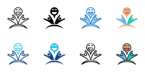 Icebreaker icons set multiple style collection. Editable stroke   © anilofex