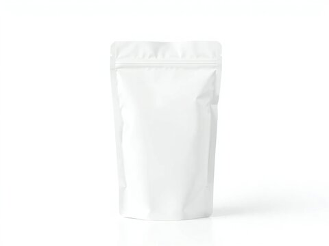 Empty white stand-up pouch